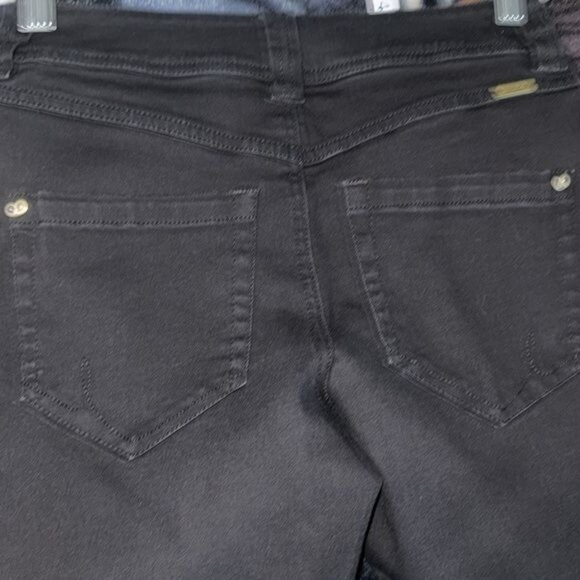 INC Black Straight Leg Crop Denim Jeans Size 2 Regular Fit Cotton Blend Womens - Picture 7 of 10